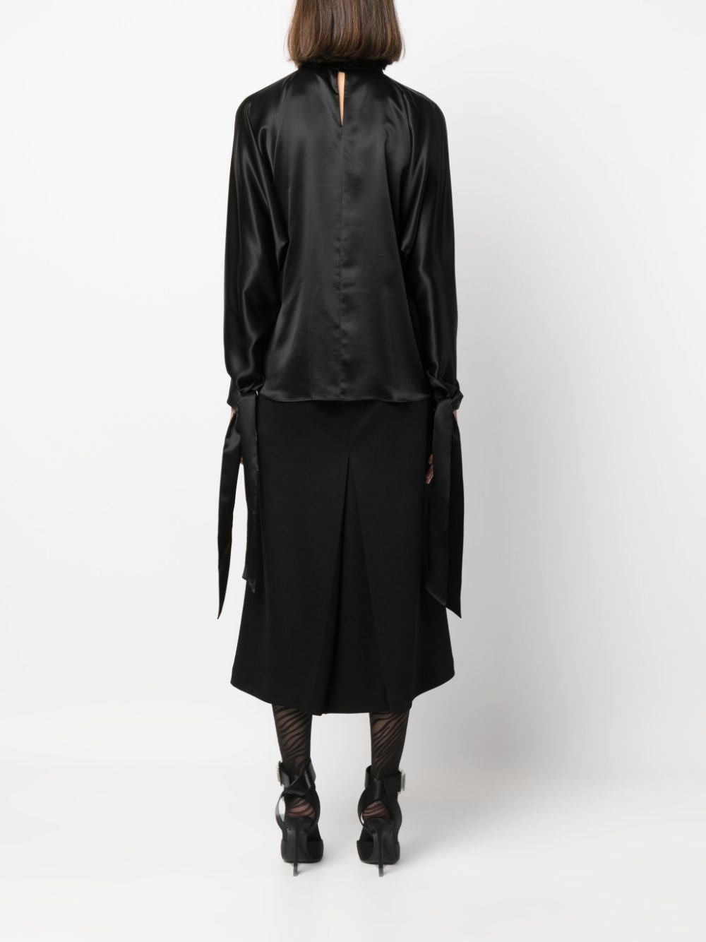 Satin Turtleneck Top