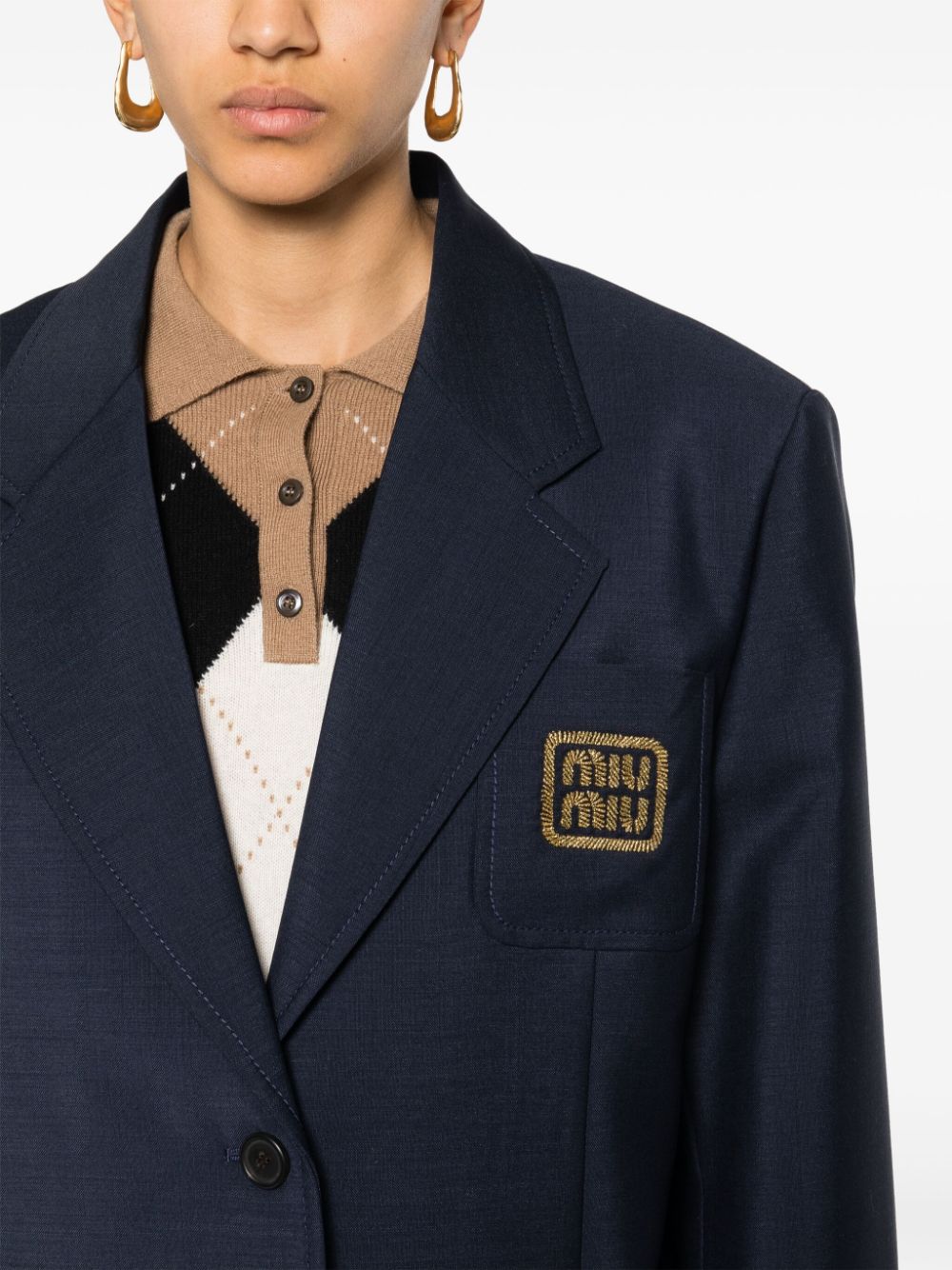 Logo-Embroidered Blazer
