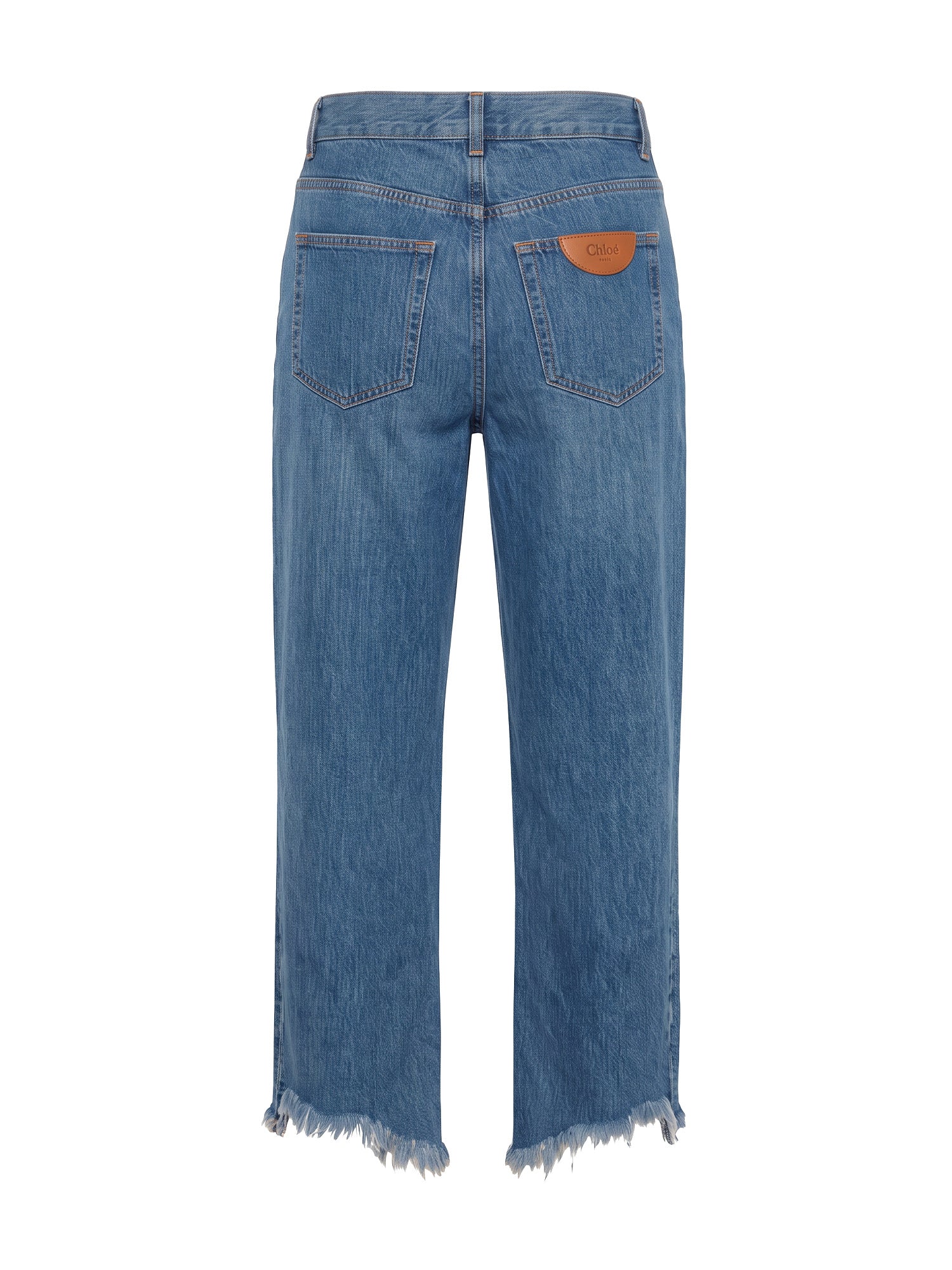 High-Rise Wide-Leg Raw-Hem Jeans