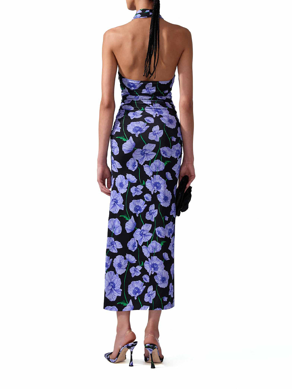 Floral-Print Jersey Halterneck Dress