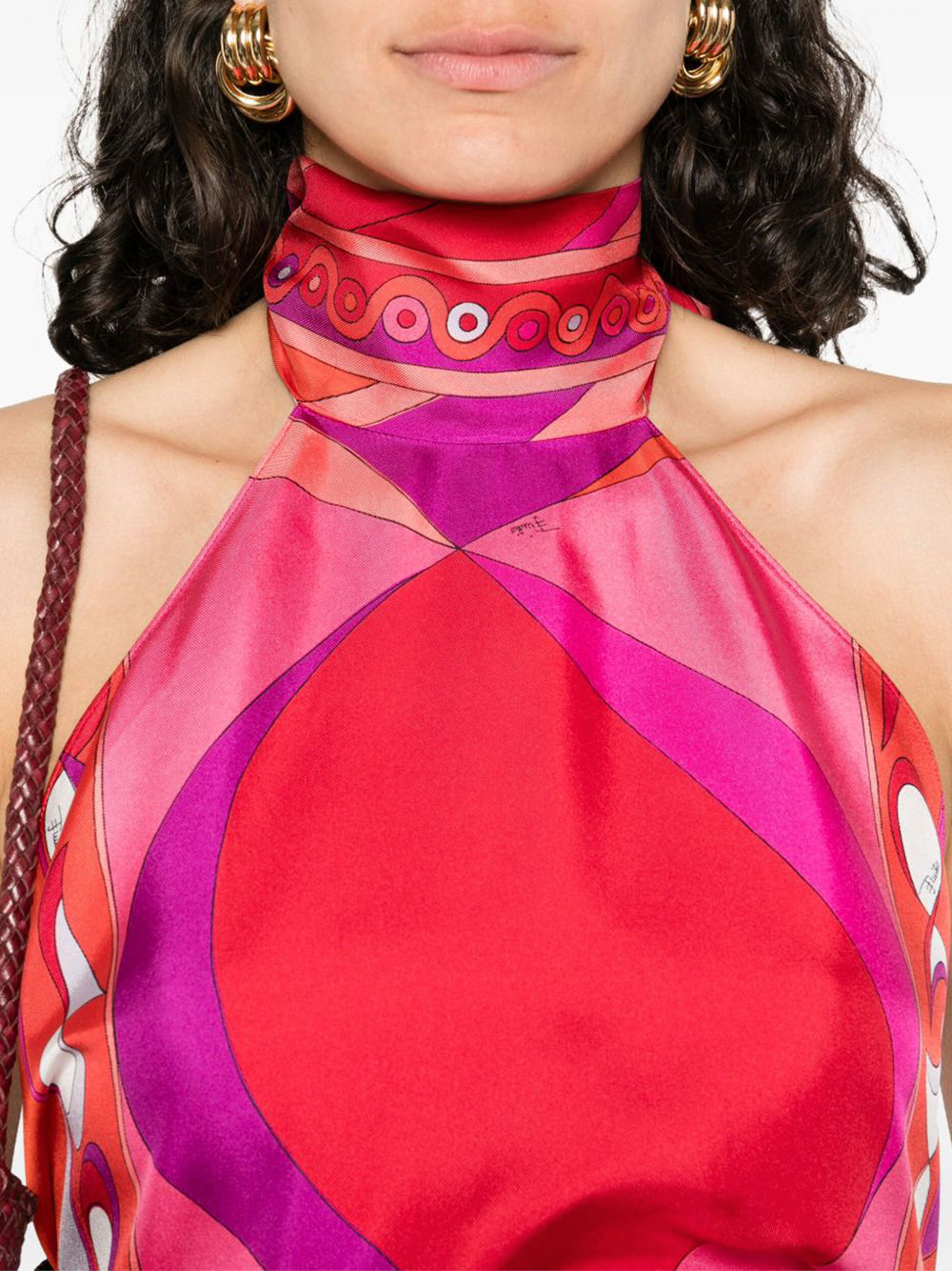 Pesci-Print Silk Halter Top