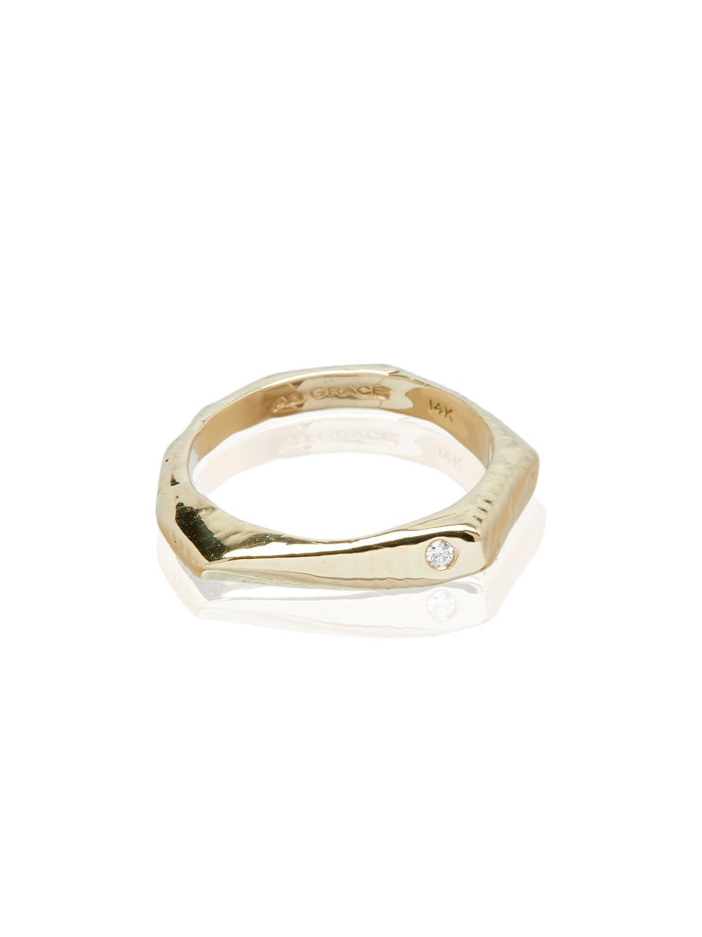 Gold Geometric Diamond Ring