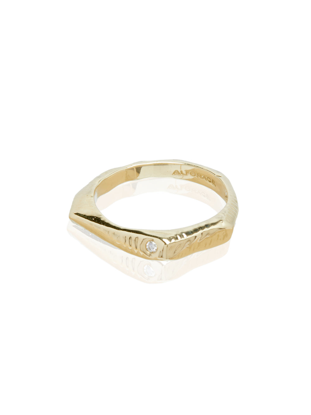 Gold Geometric Diamond Ring