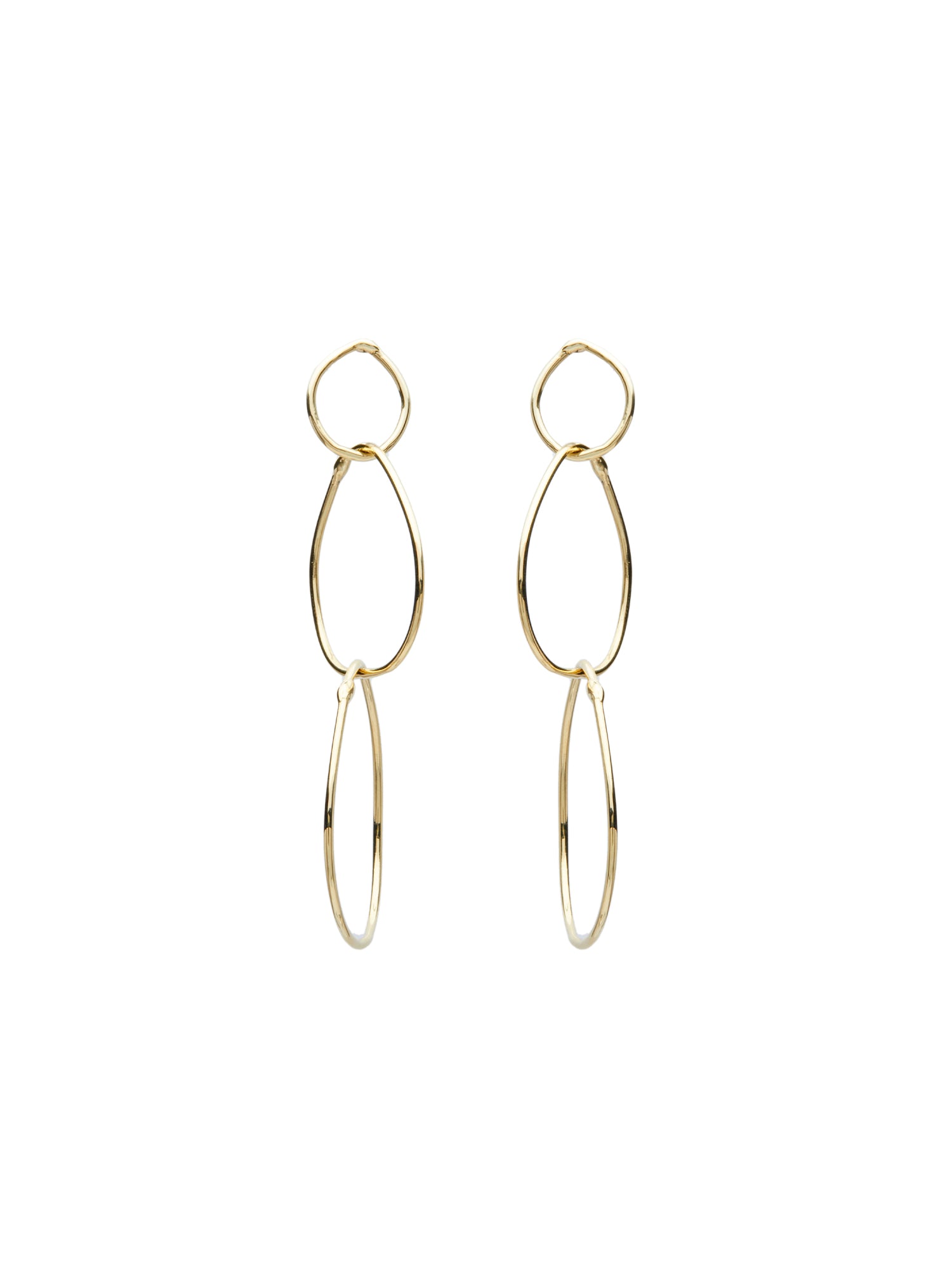 Yellow Gold Triple Hoop Earrings