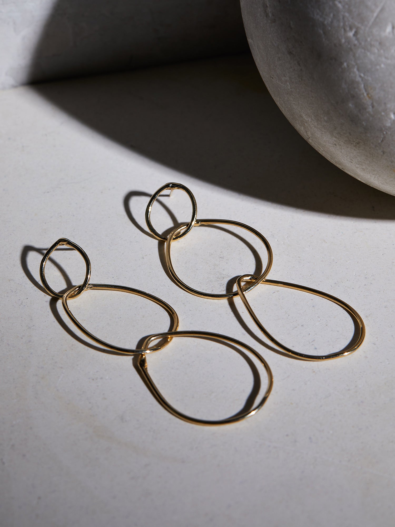 Yellow Gold Triple Hoop Earrings