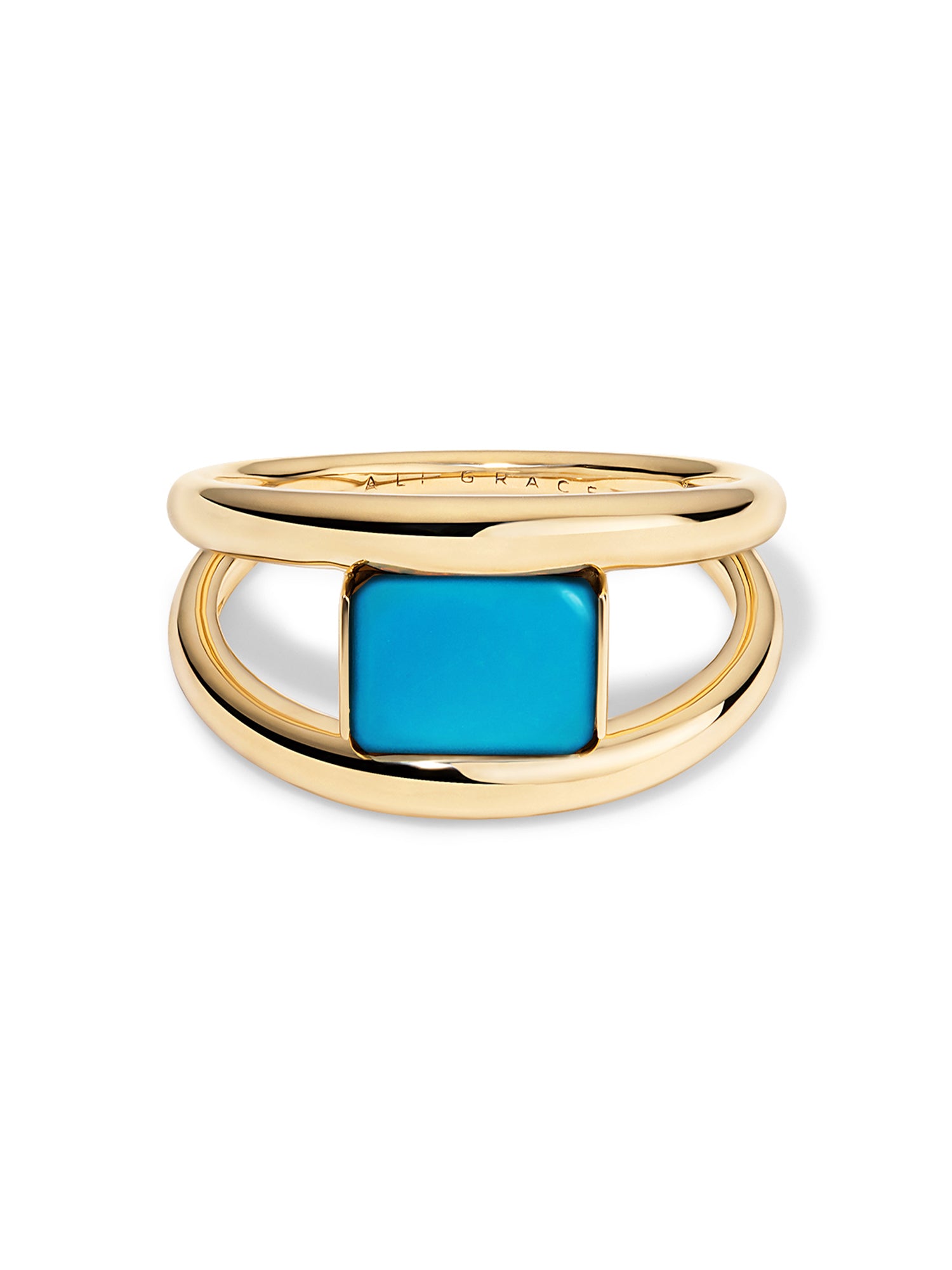 Yellow Gold Floating Turquoise Ring