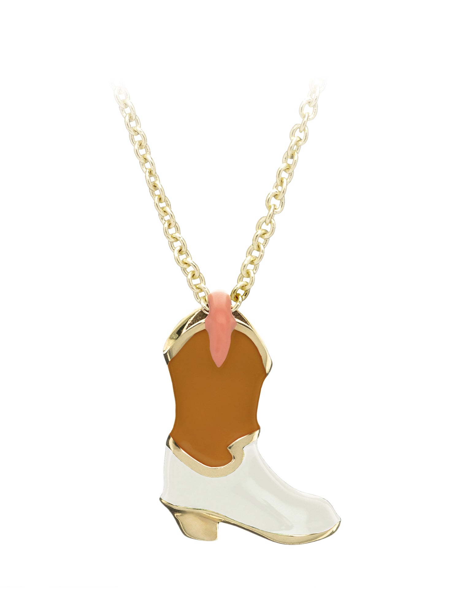 Cowboy Boot Enamel Necklace