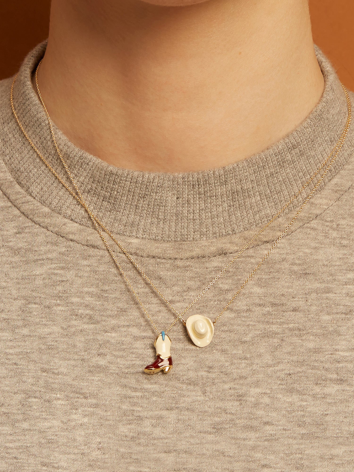 Cowboy Boot Enamel Necklace