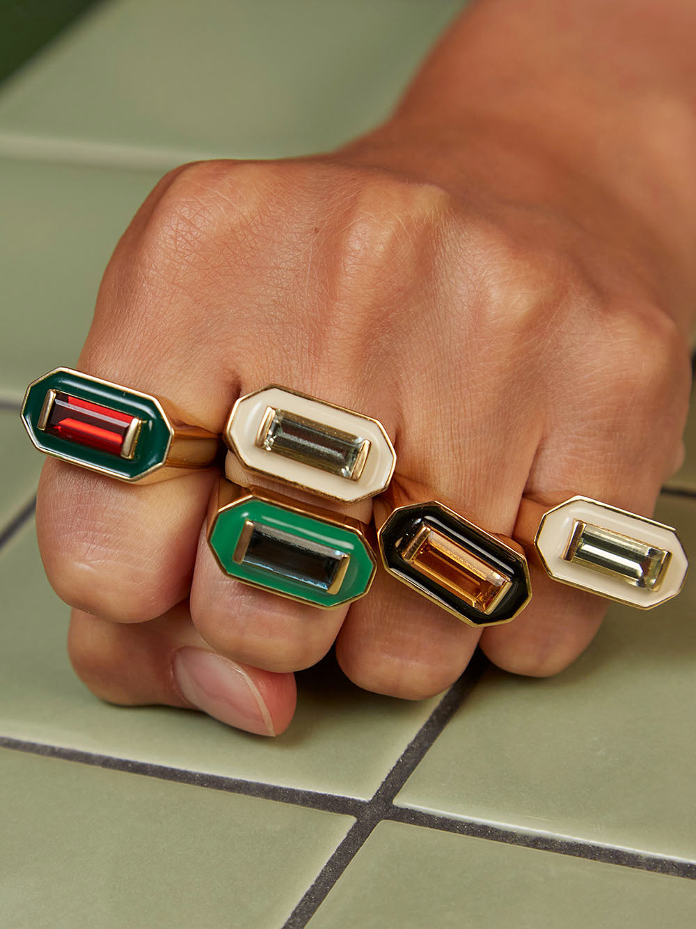 Deco Maxi Baguette Topaz Ring