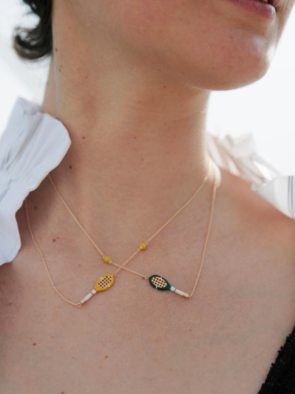 Yellow Tennis Pelota Necklace
