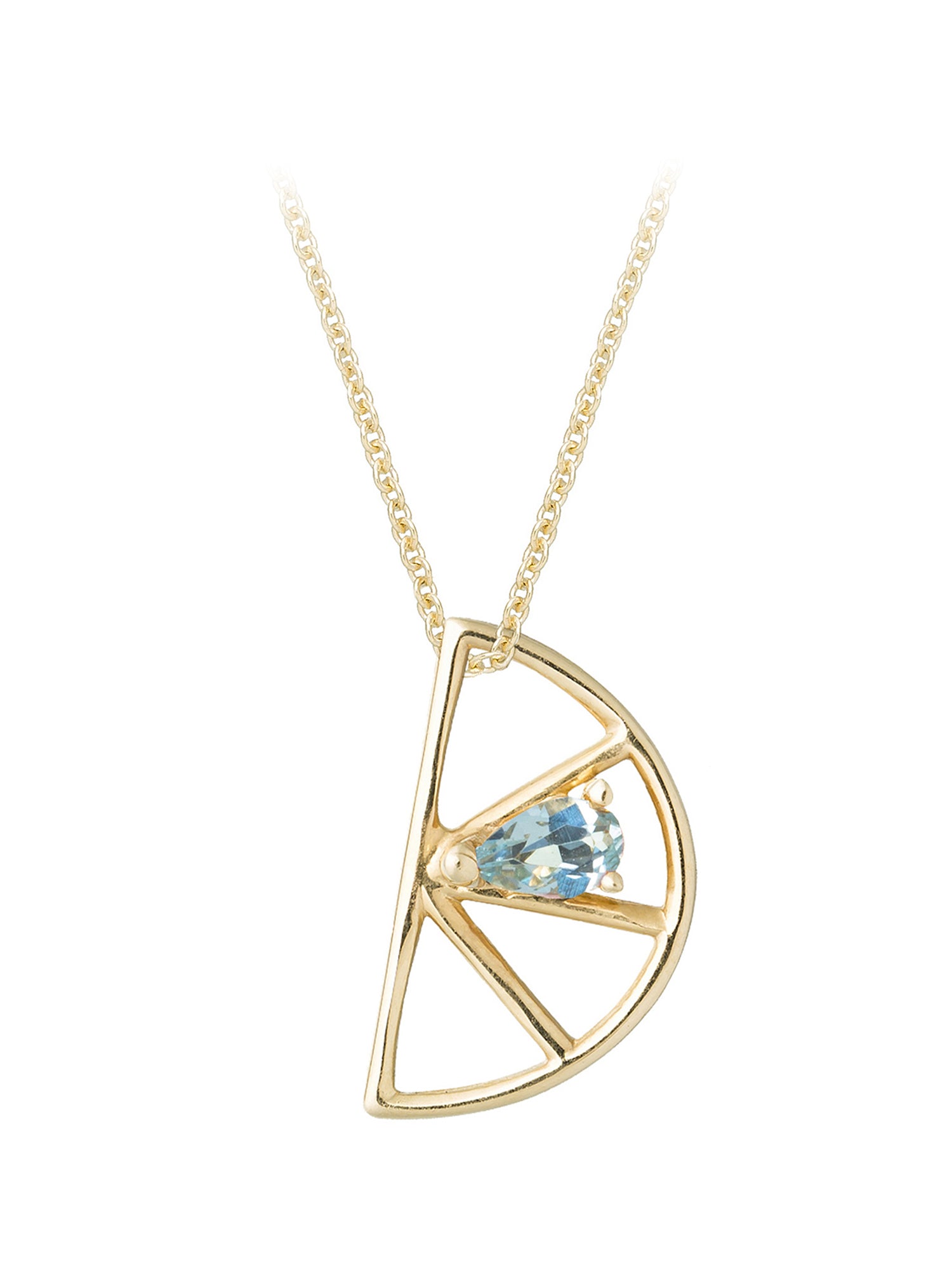 Naranja Aquamarine Drop Necklace