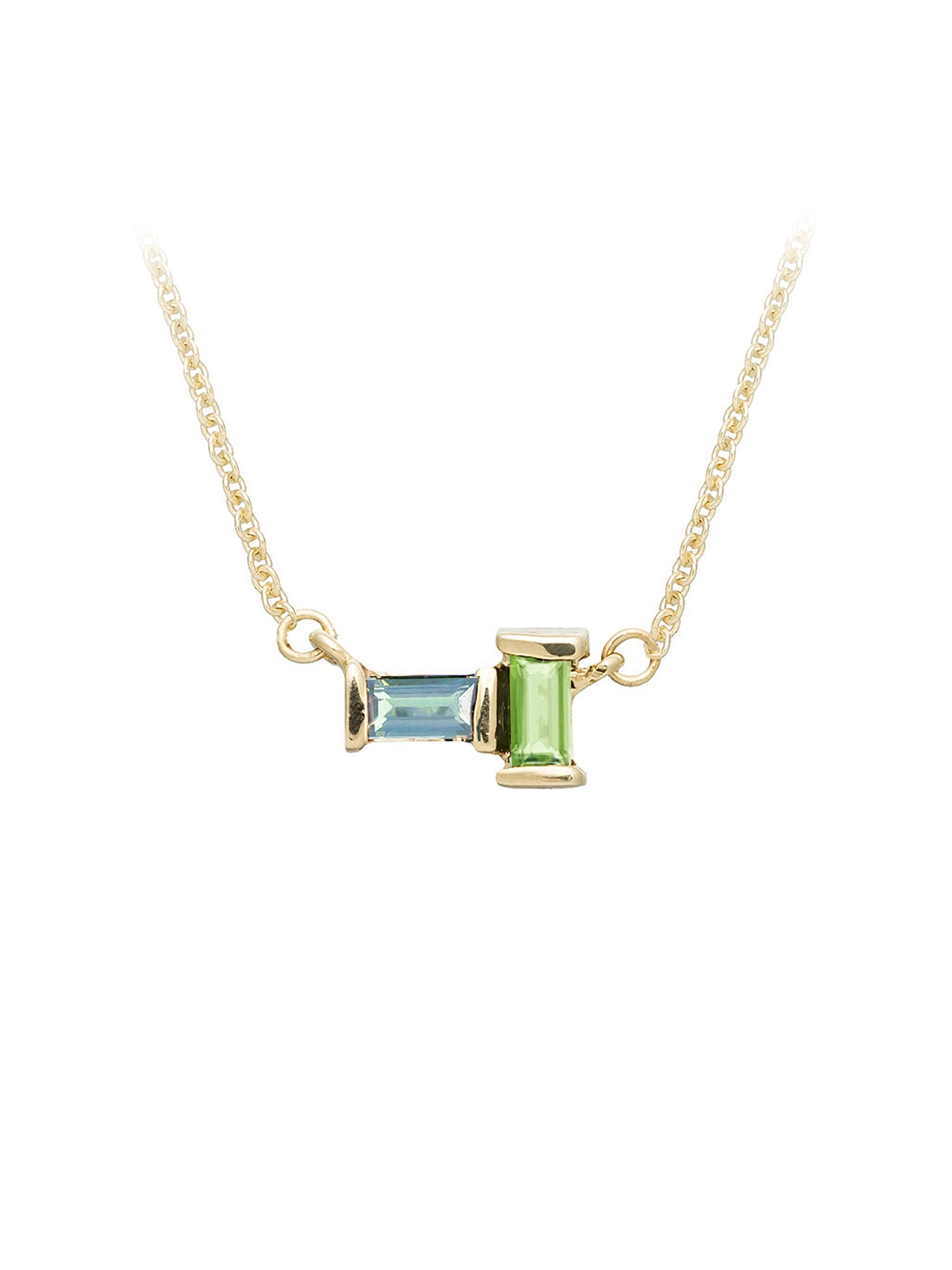 Tuo y Yo Peridot and Aquamarine Necklace
