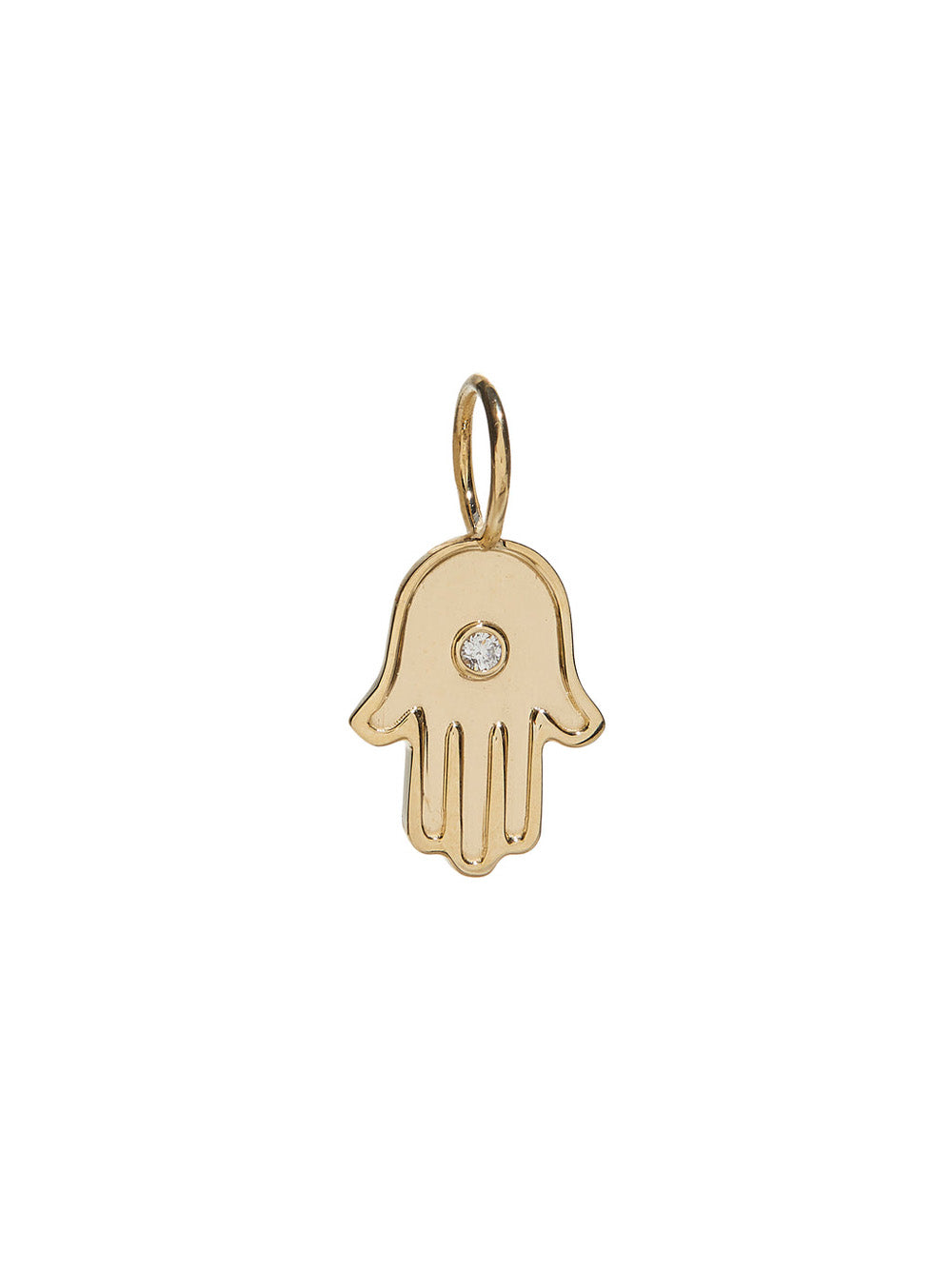 Gold and Diamond Hamsa Charm