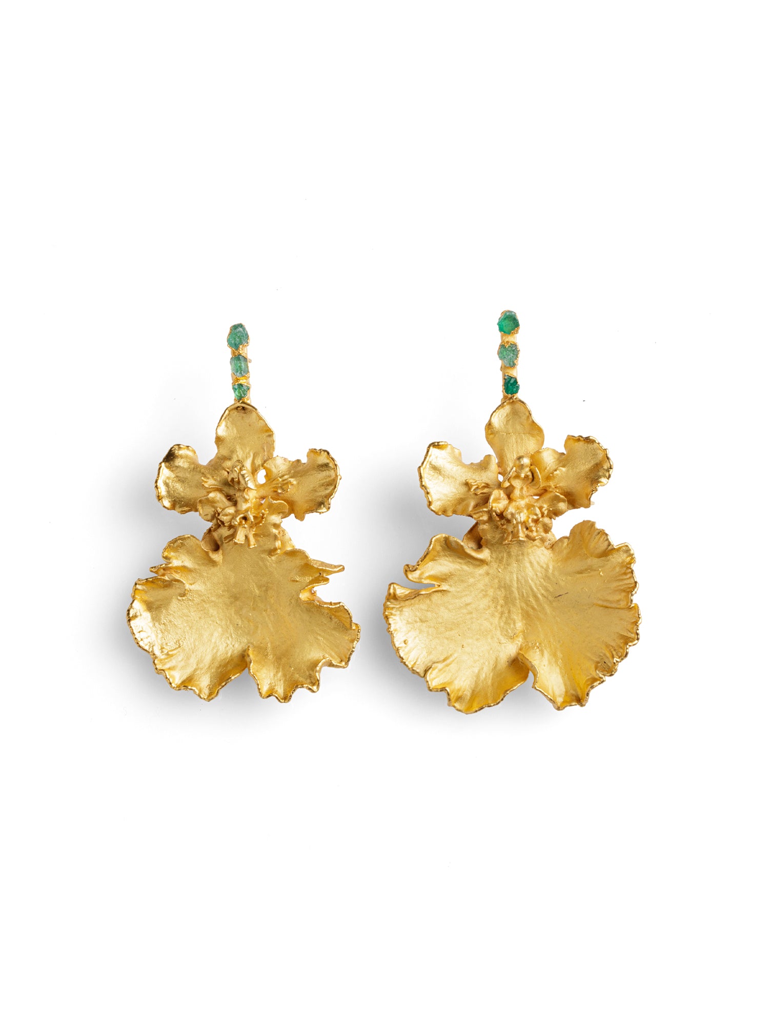 Conhiella and Rough Emerald Earrings