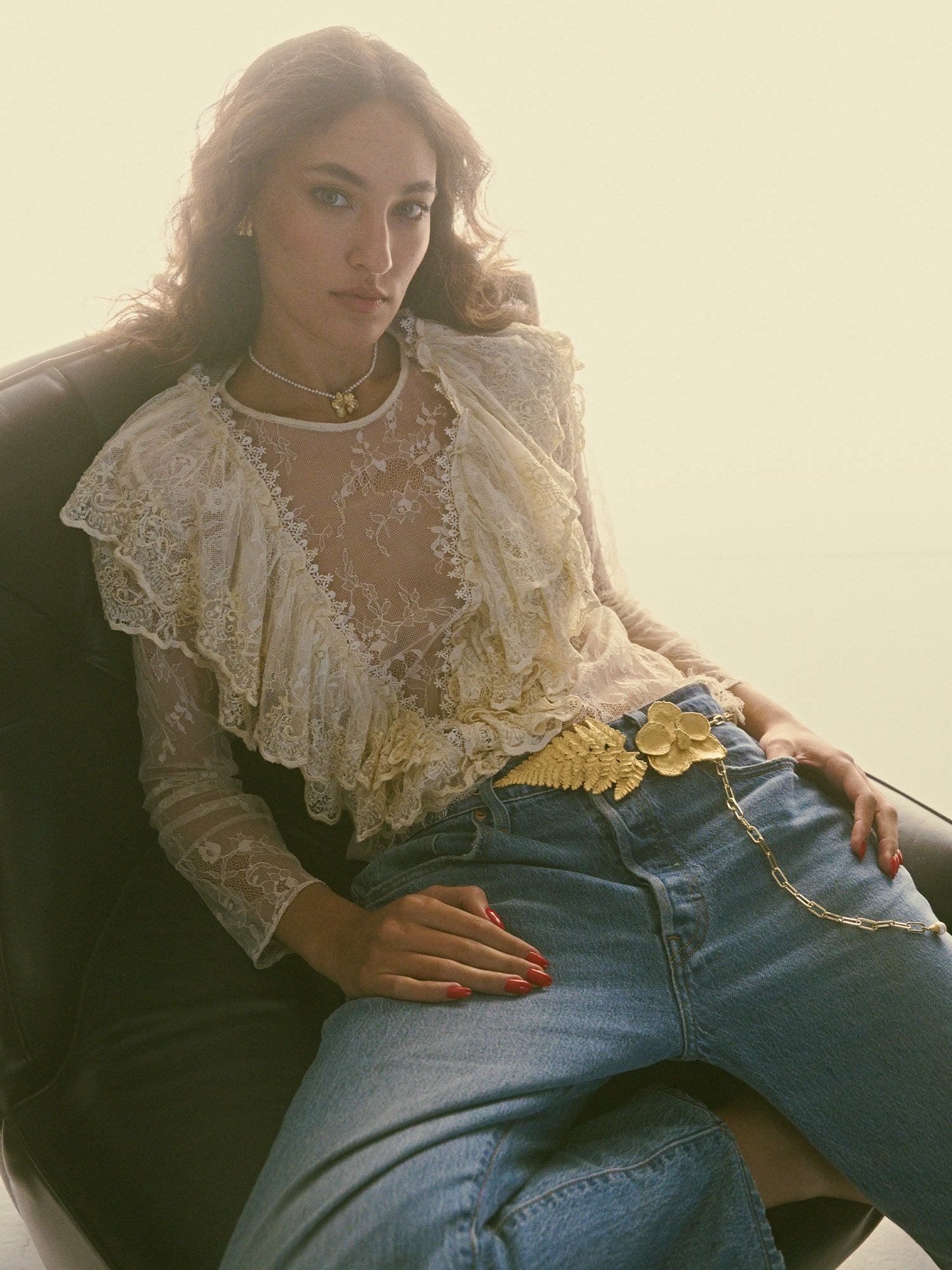 Vanda and Lace Fern Chain Belt