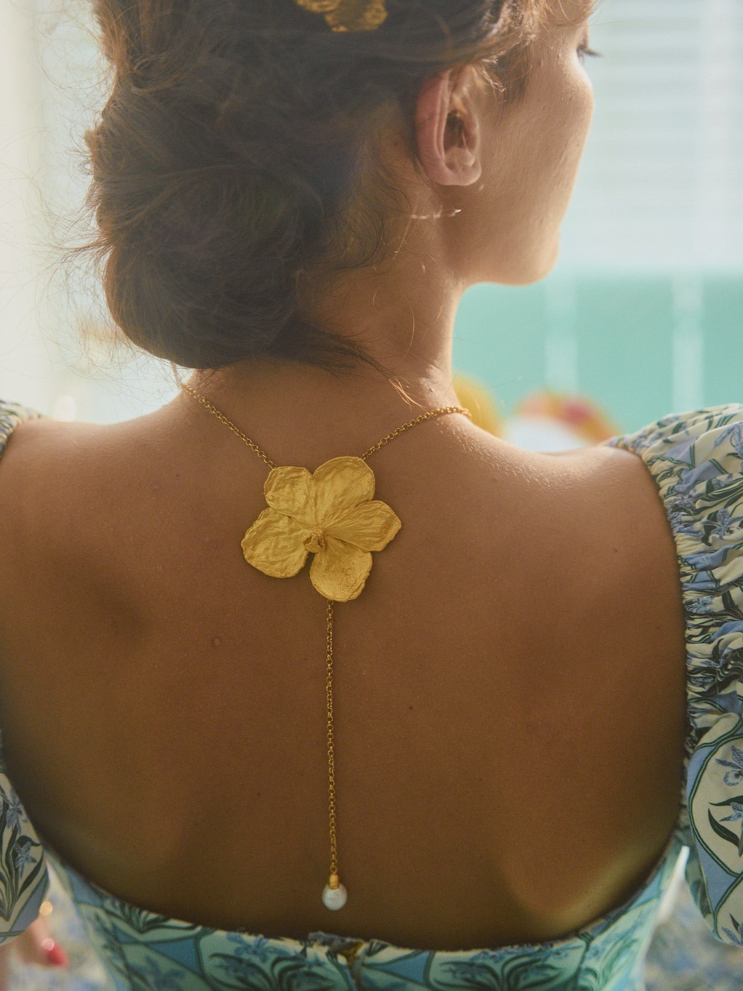 Vanda and Pearl Necklace