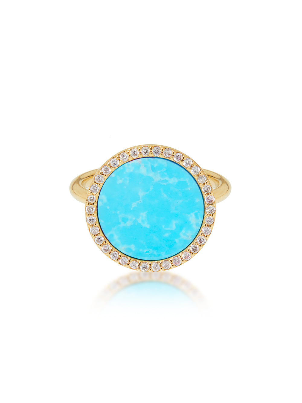 Turquoise, Gold and Diamond Perimeter Ring