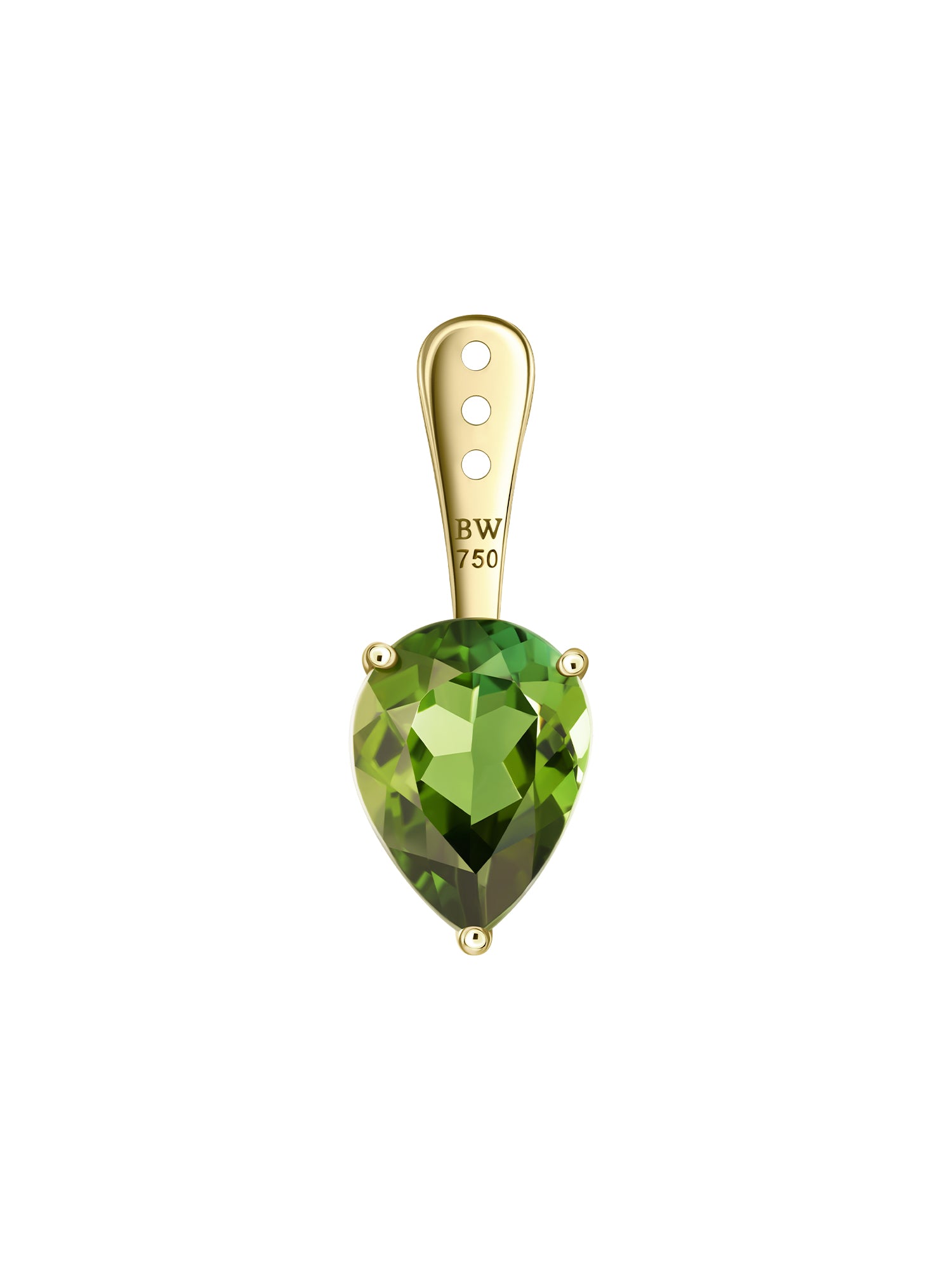 Deep Green Pear Tourmaline Earring Jacket