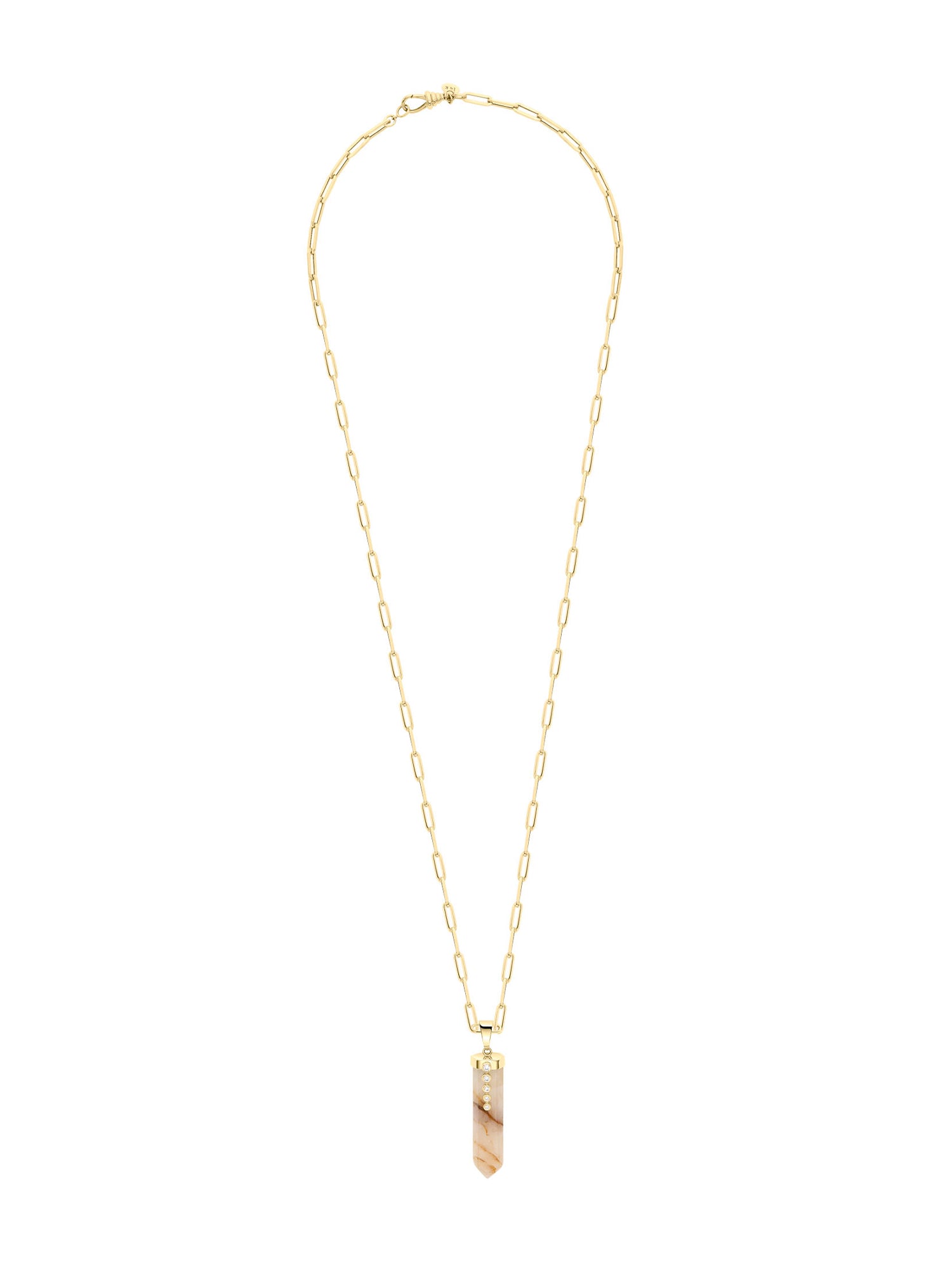 Natural Stone Quartz and Diamond Necklace
