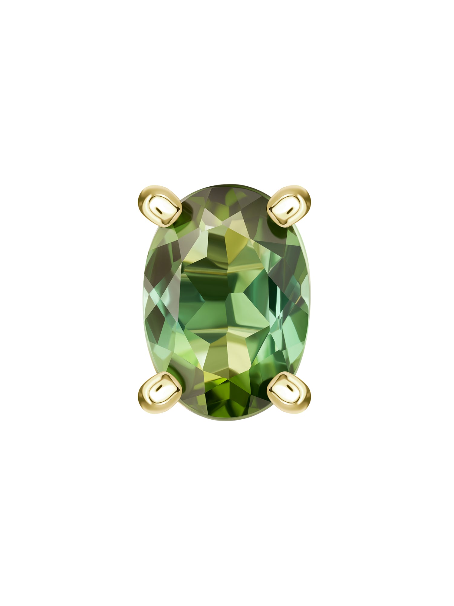 Oval Deep Green Tourmaline Stud