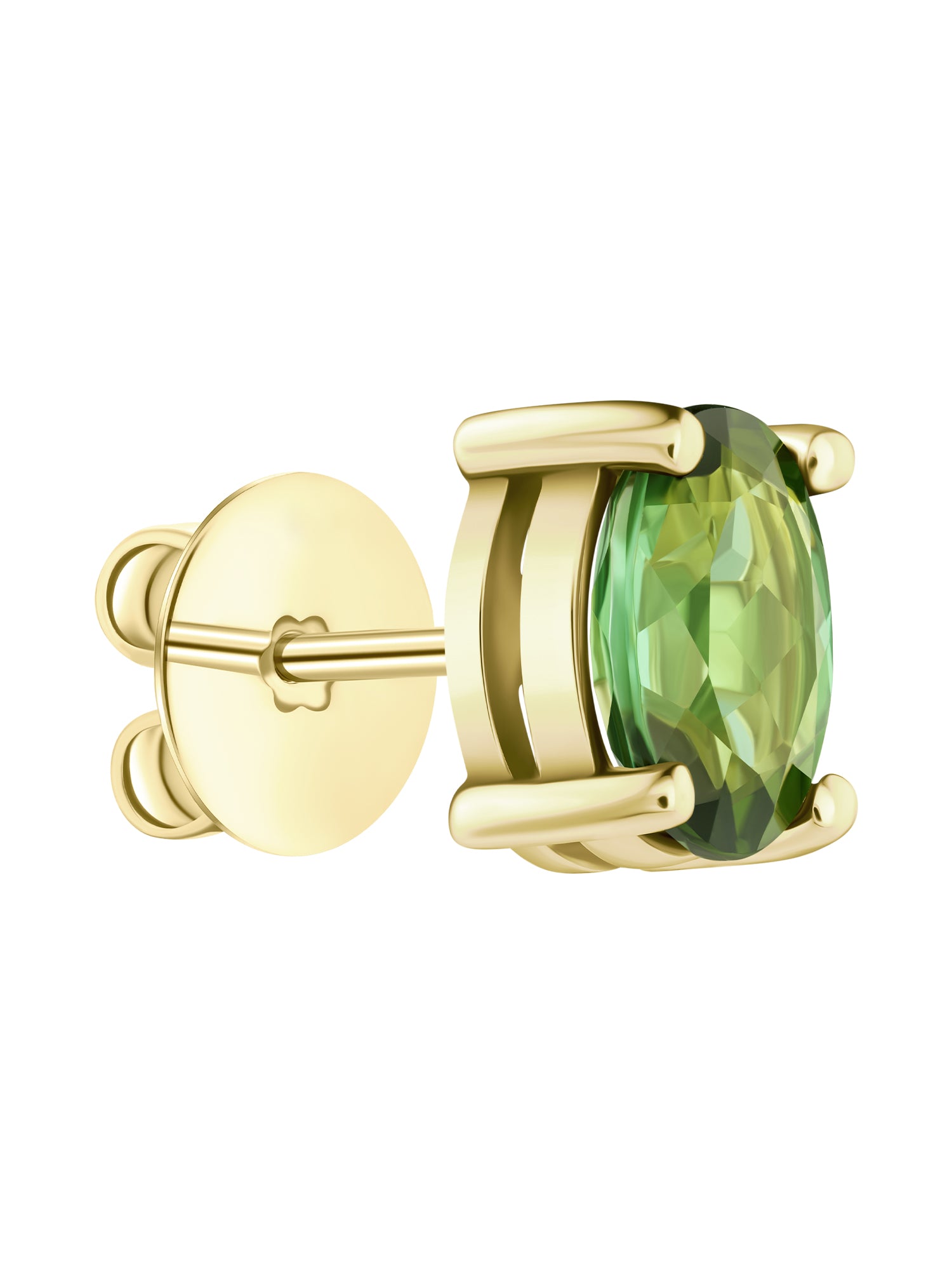 Oval Deep Green Tourmaline Stud