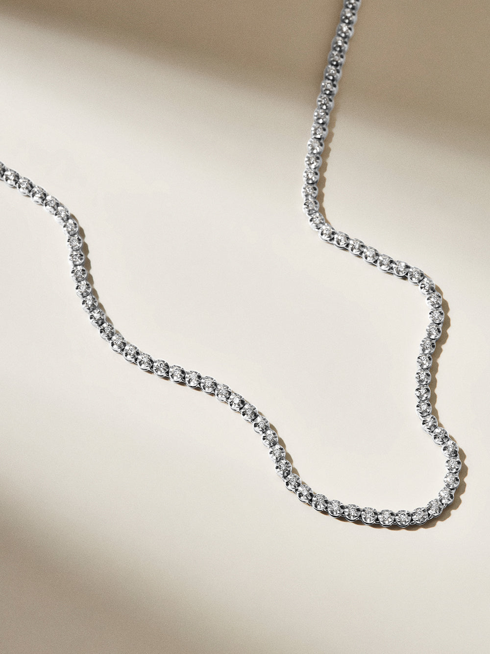 White Gold Everywhere Tennis Necklace