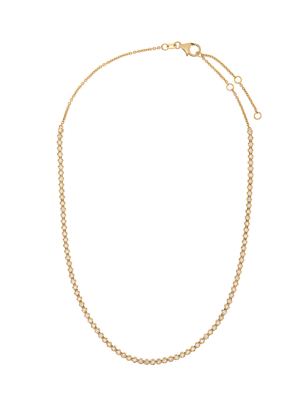 Yellow Gold Everywhere Tennis Necklace