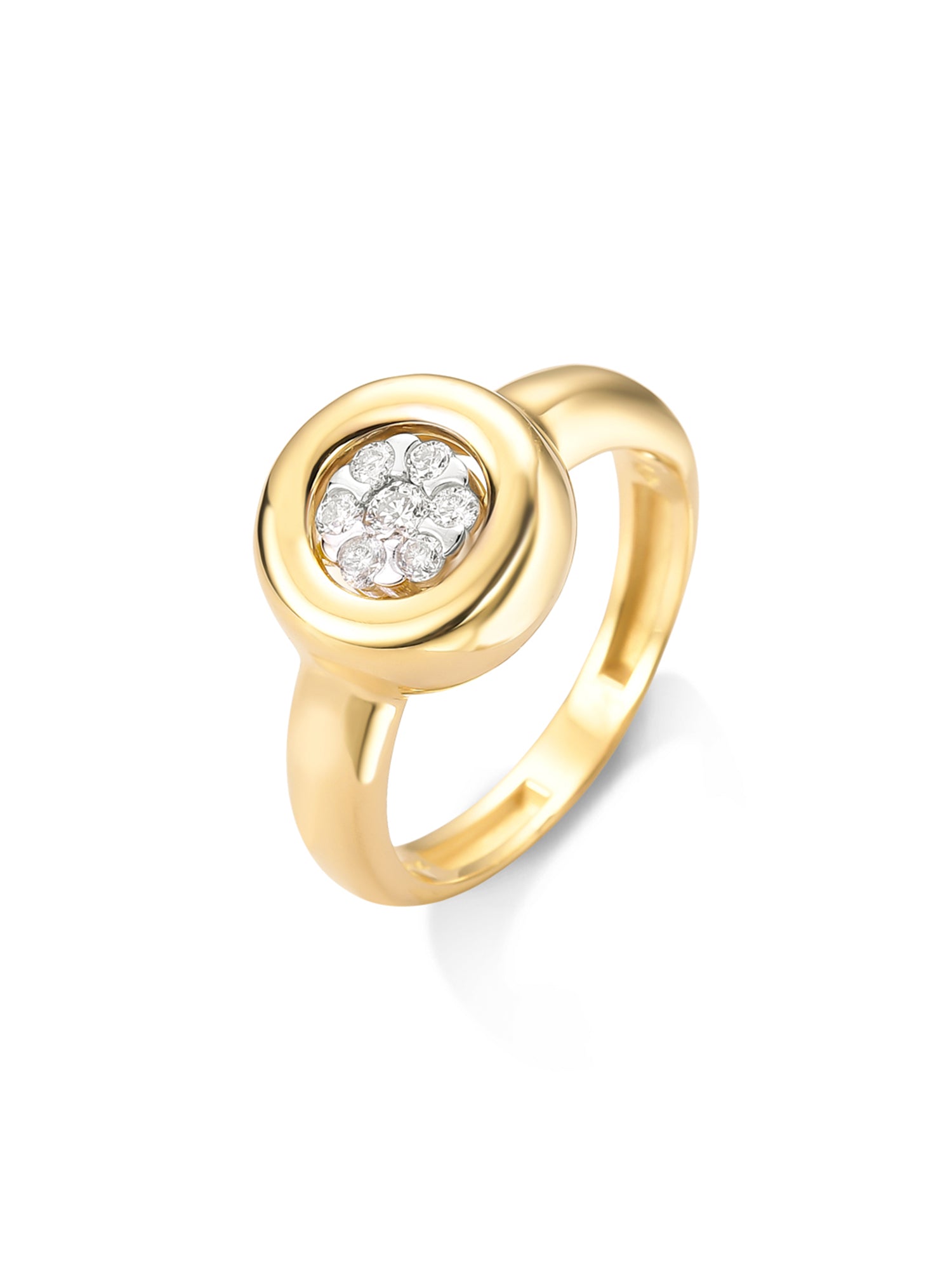 Yellow Gold Bezel Set Single Diamond Ring