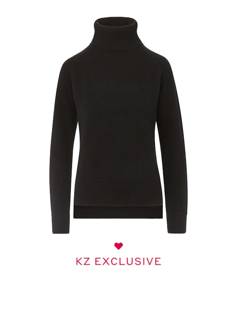 トップス cashmere touch high neck pullover black The Turtleneck | Black Cashmere Sweater – Kirna Zabête