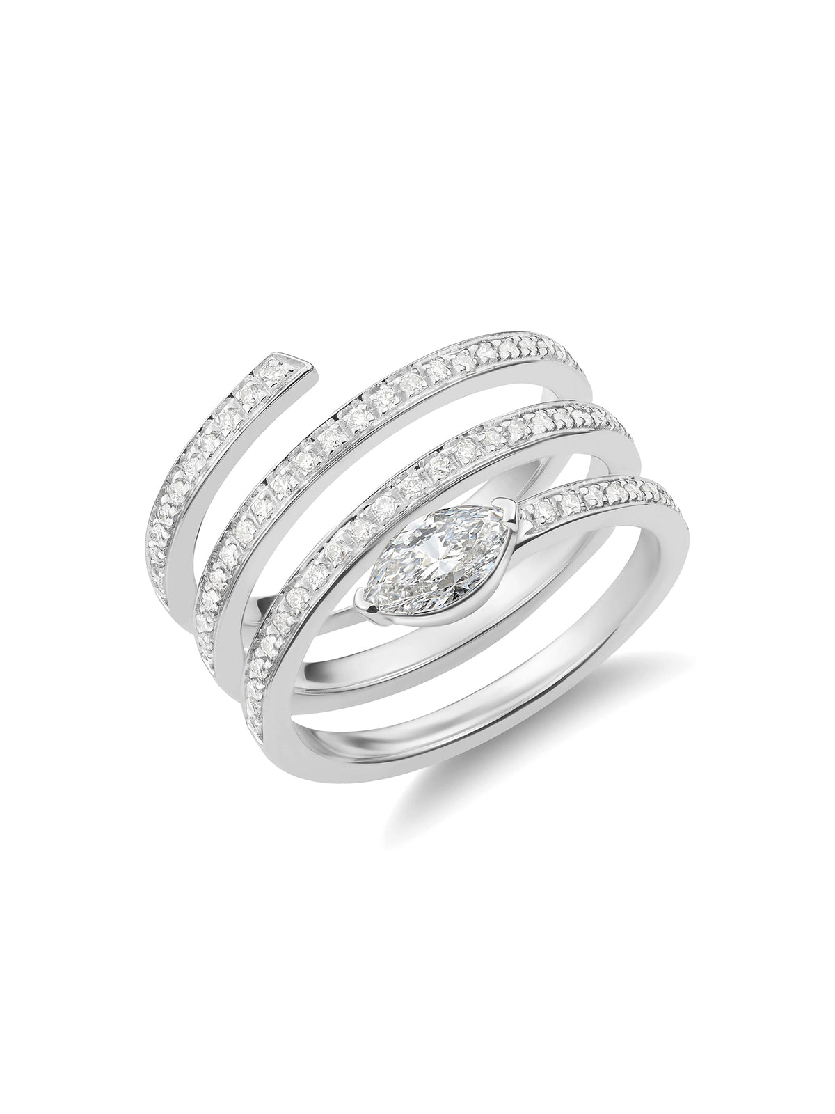 White Gold Dizzy Twirl Ring