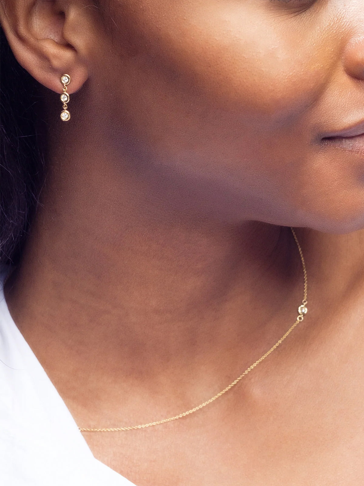 Essential Diamond Bezel Drop Earring