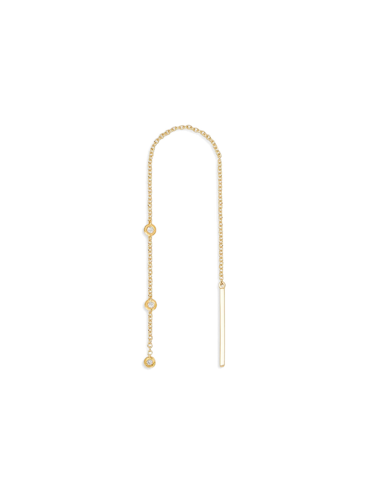 Essential Diamond Bezel Threader Earring