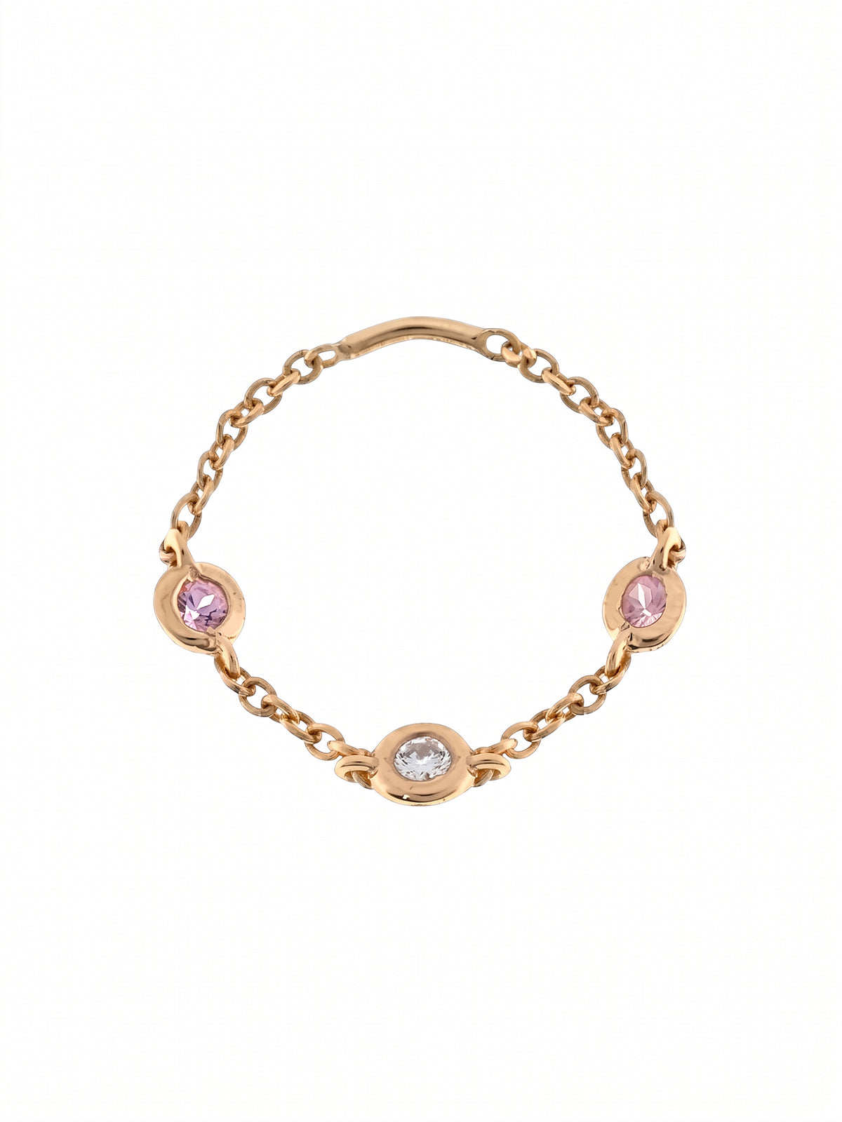 Essential Diamond and Pink Sapphire Bezel Ring
