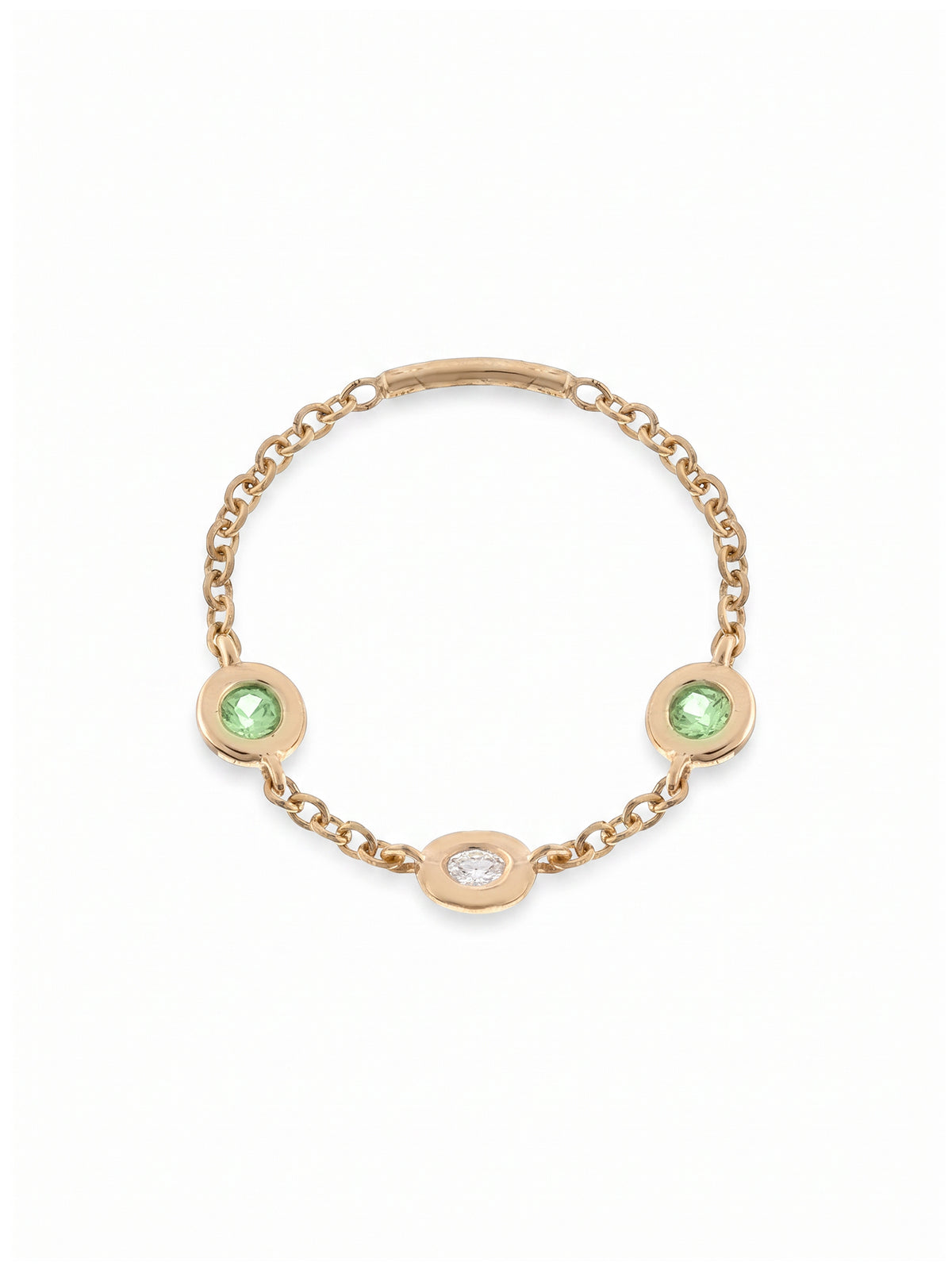 Essential Diamond and Emerald Bezel Ring