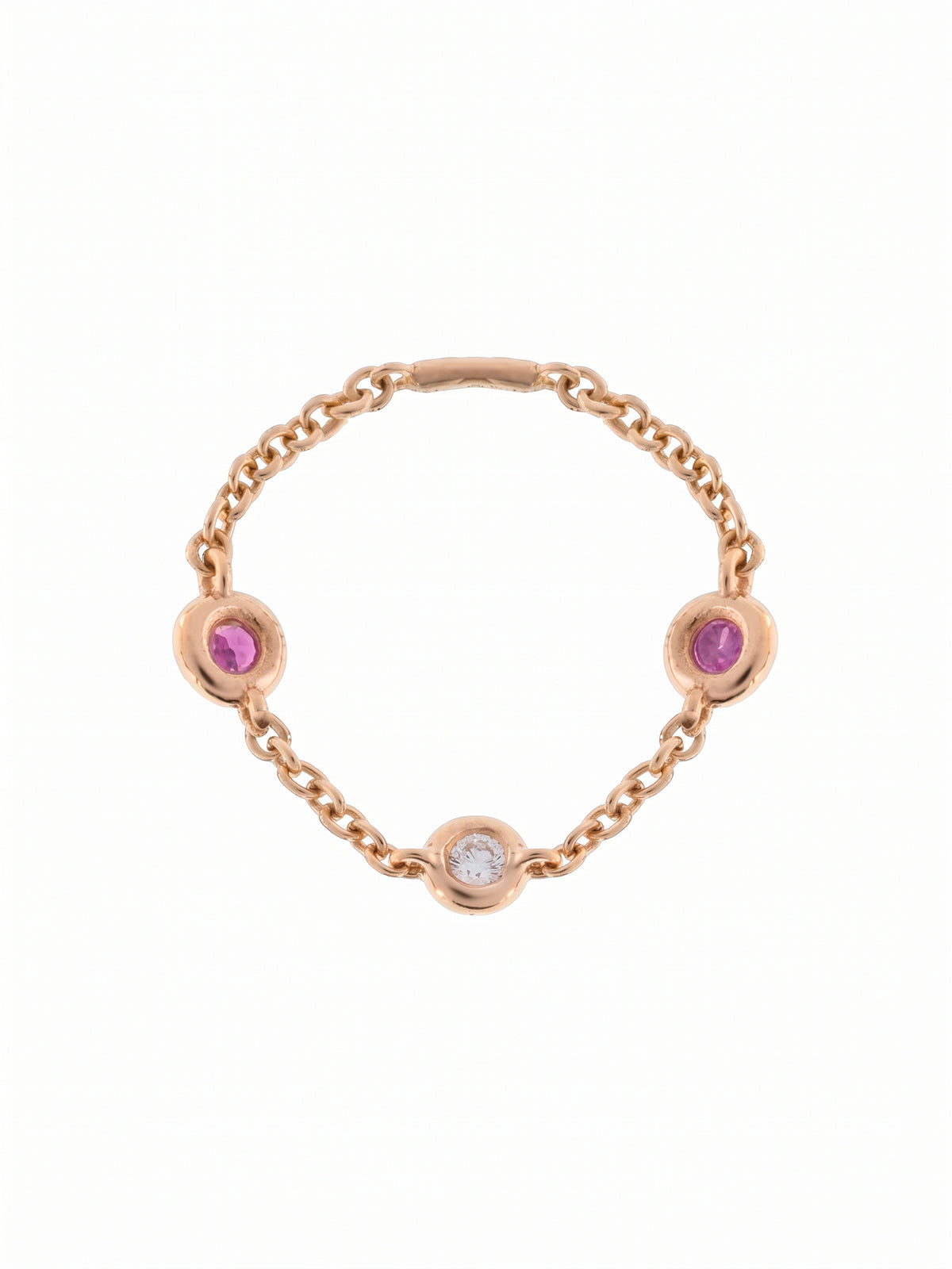 Essential Diamond and Ruby Bezel Ring