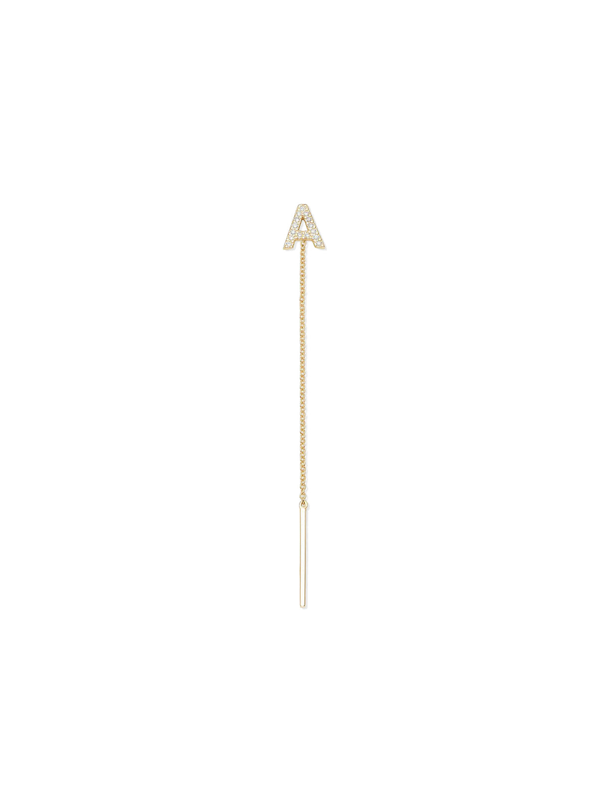 Joujou Diamond Initial Stud Drop Earring - A