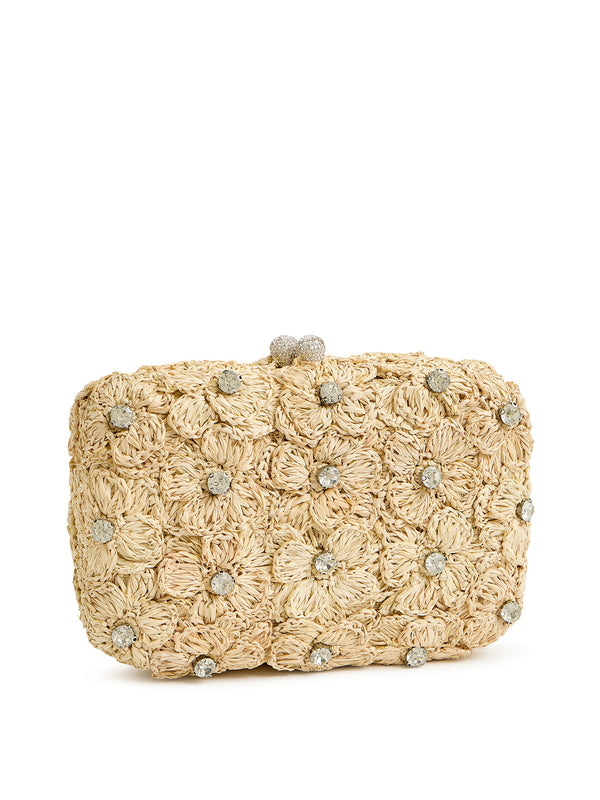 Ayana Embellished Raffia Clutch