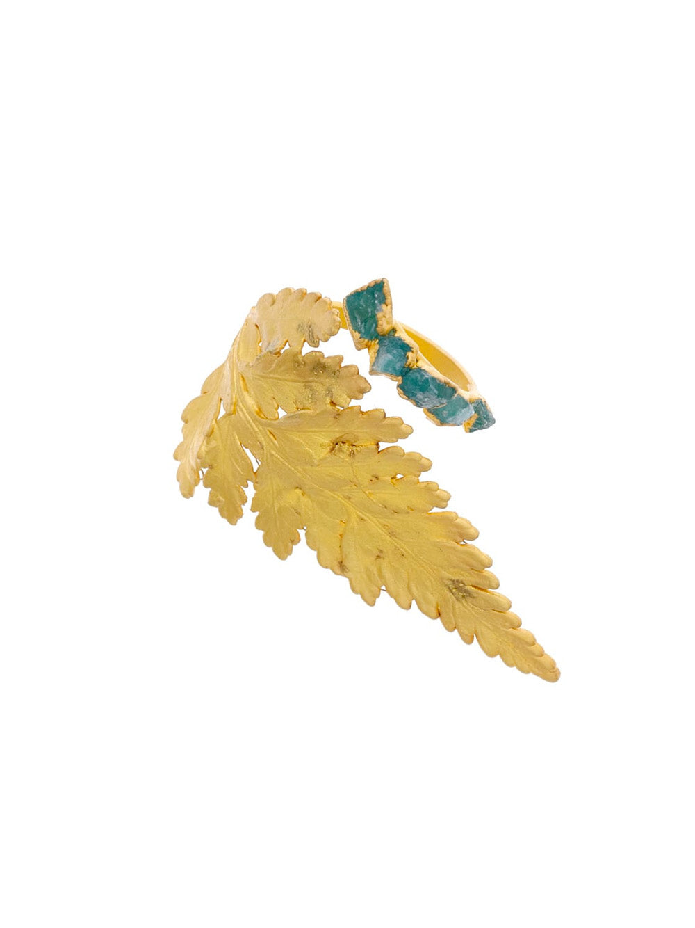 Fern and Rough Emerald Ring