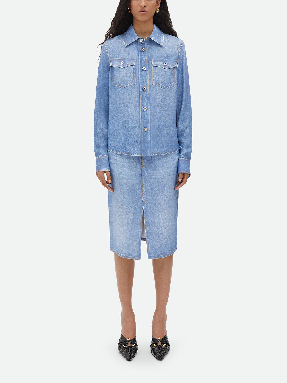 Denim-Effect Skirt