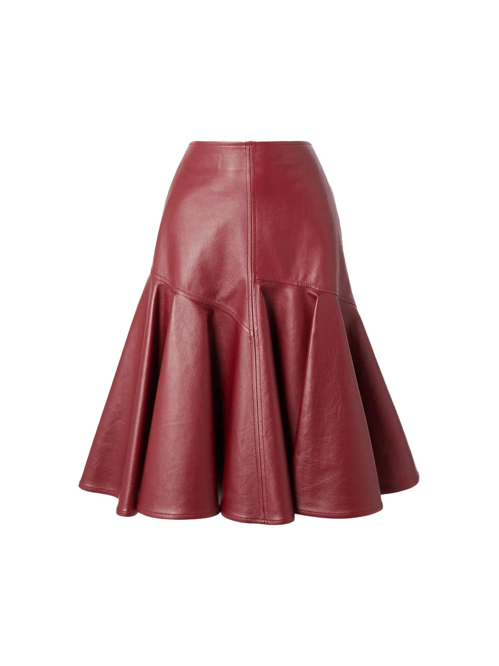 Ruffled Leather Skirt