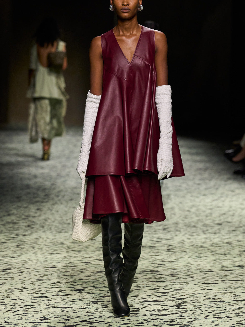 Ruffled Leather Skirt