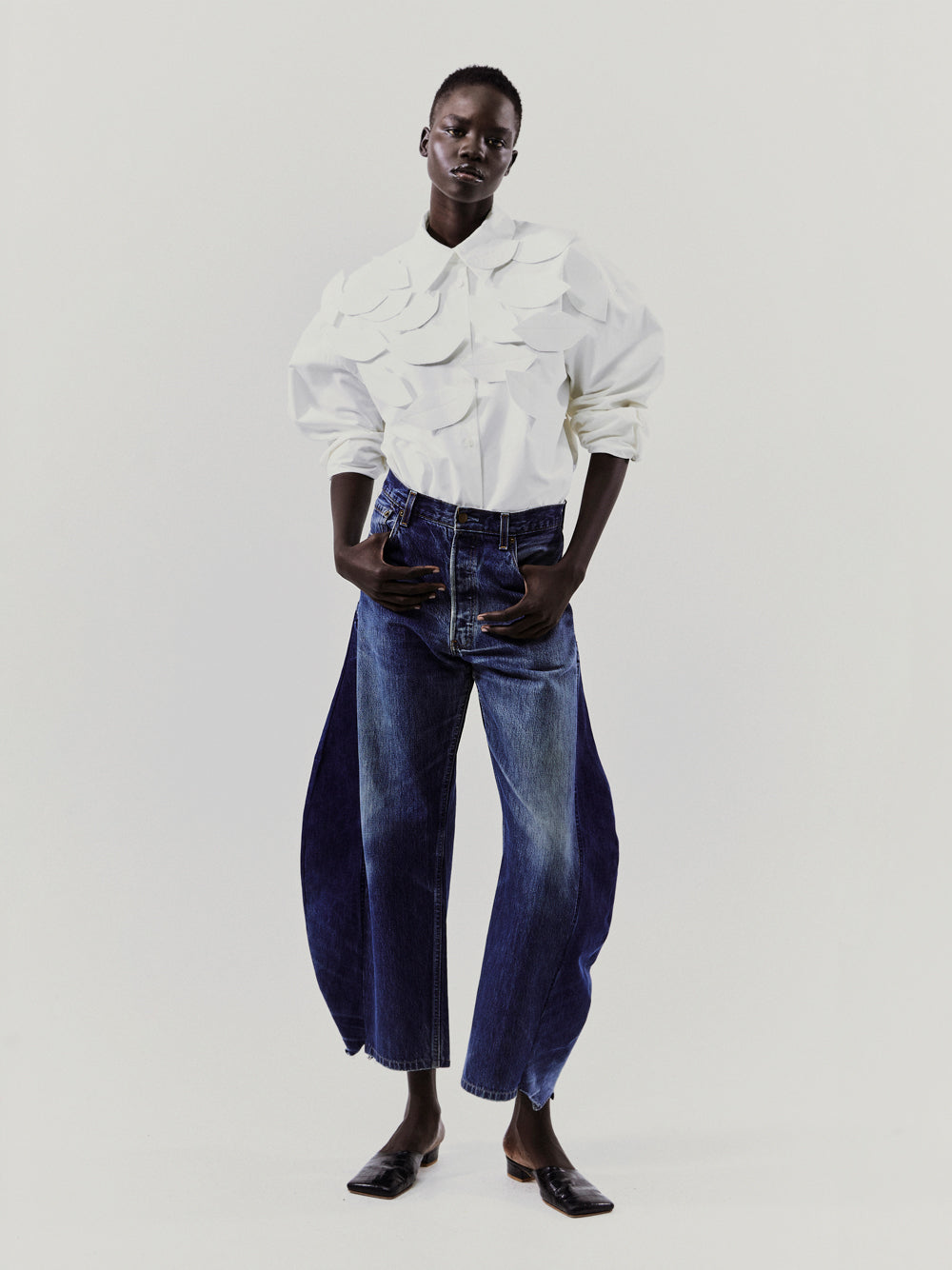 Collarless Corset Shirt