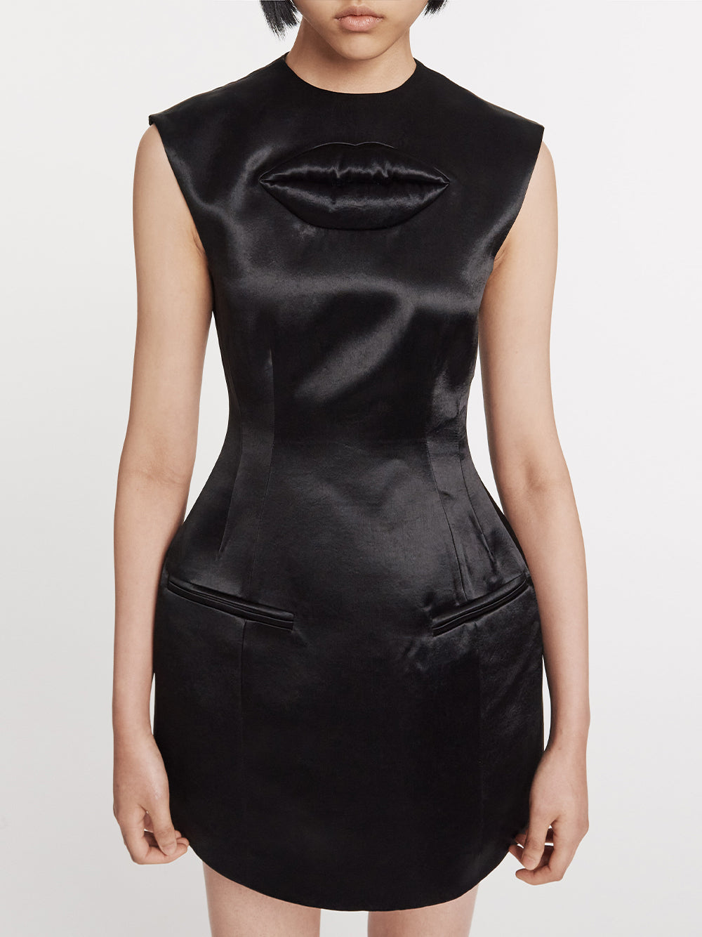 A.W.A.K.E. Mode | Lip Appliqué Mini Dress - Kirna Zabête 