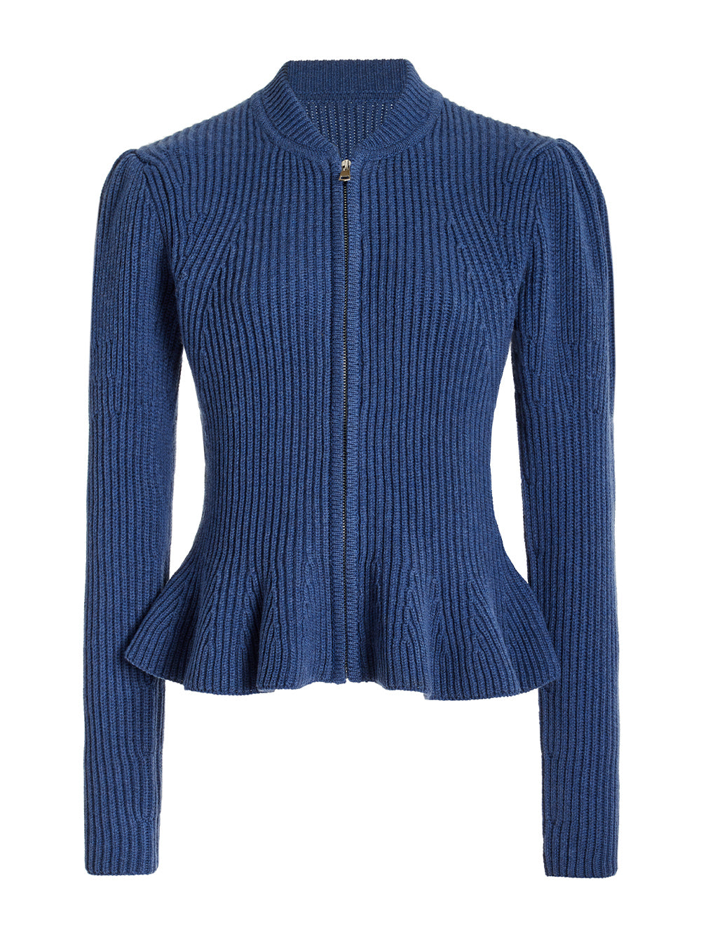 Carrol Peplum Zip-Up Cardigan