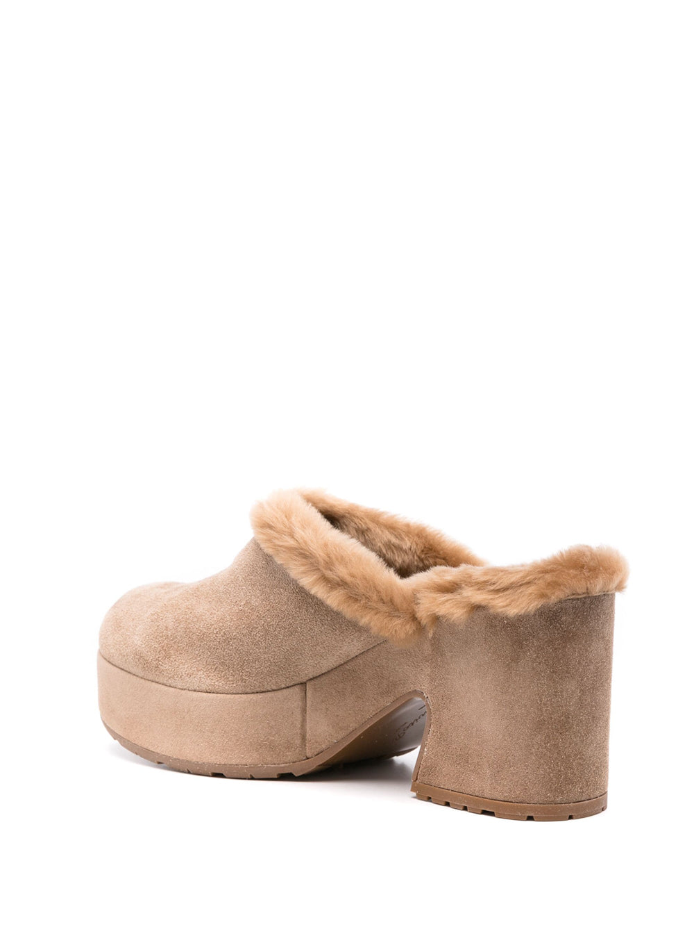 Lyss 55 Fur-Lined Suede Platform Clogs