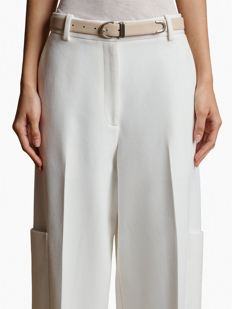Khaite Bambi Elegant off White / cream Belt with Gold Accents Khaite | The Bambi Belt – Kirna Zabête main image 3