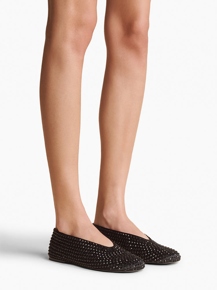フラットシューズ KHAITE Black nappa leather Charlotte ballerinas Khaite Black Nappa Leather Charlotte Ballerinas | Balardi