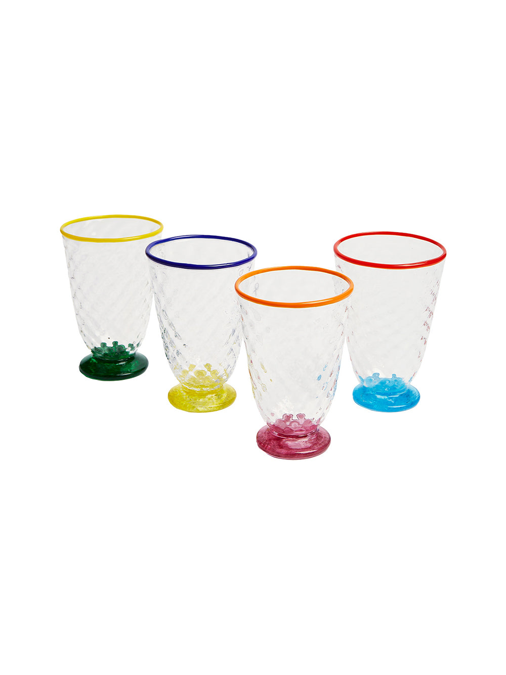 Set of 4 Quilted Glasses