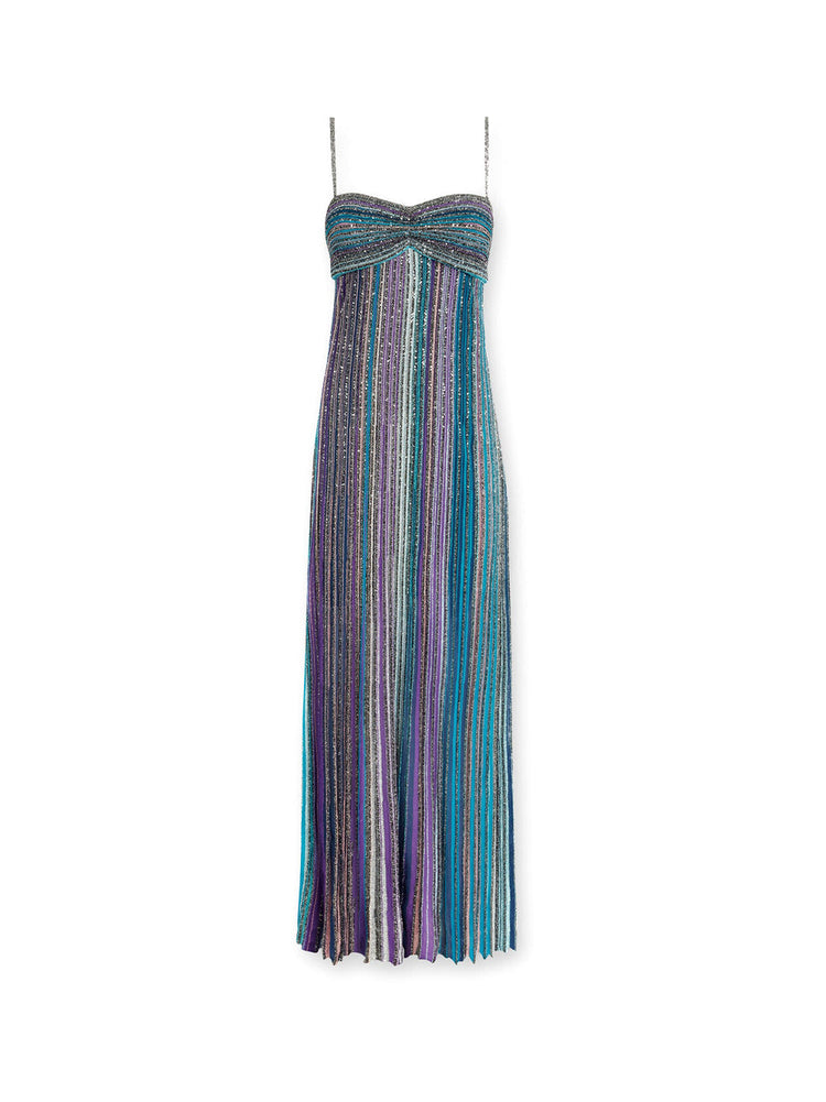 Missoni | Pleated Lamé Sleeveless Maxi Dress - Kirna Zabête