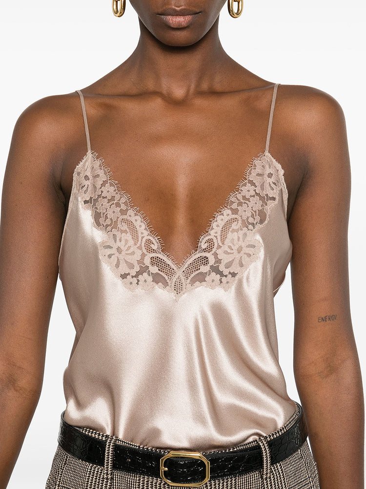 【s.】LACE TRIM CAMI ドレス　完売品 Saint Laurent | Lace-Trim Silk Lingerie Top – Kirna Zabête